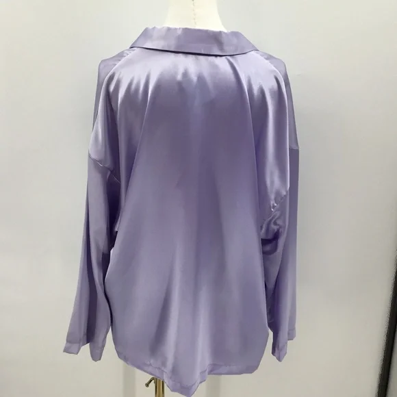 Christian Dior Purple Silk Pajama Top Size L
